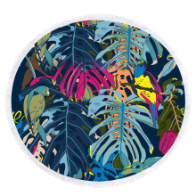 Tapisserie de serviette de plage ronde pour feuilles-150*150cm2