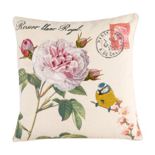 Coussin classique en lin pour étui, coussin brodé de fleurs-UN