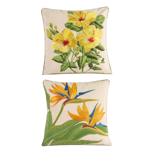 Housse de coussin brodée de fleurs, housse de coussin-Jonquille 1