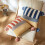 Oreiller Boho à pompons nordiques, pour étui, coussin rayé-Rouge 3