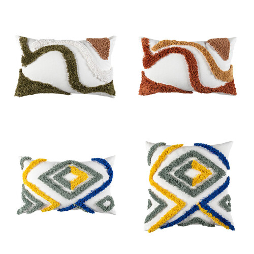 Housse de coussin décorative Boho, oreiller touffeté tissé-45*45 1