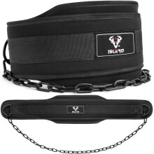 Islero Weight Lifting Belt Dip Belt for Back Support, Lifting Belt for Men Women, Bodybuilding Powerlifting Weightlifting Workout Gym Fitness Deadlif