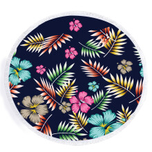 Tapisserie de serviette de plage ronde pour feuilles-150*150cm1