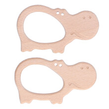 Natuurlijk houten bijtspeeltje voor baby's, handgemaakt, organisch hout, glad, niet-giftig, houten dierenbijtspeeltje, beukenhouten schattige