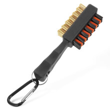 GALAMAX Golf Club Cleaner Brush 2 in 1 Golf Groove Cleaner Dual Sided Metal and Nylon Bristle Golf Brush Durable Golf Cleaning Tool for Irons Balls