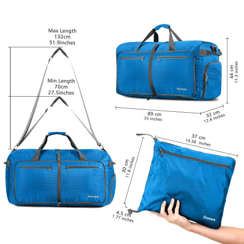 Gonex 150L Large Foldable Travel Duffle Bag with Shoes Compartment Packable 2