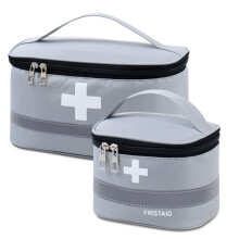 First Aid Bag Empty, 2PCS Small/Large First Aid Emergency Organizer Bags, Portable Empty Medicine Bags, Medicine Travel Storage Bag Portable First Ai