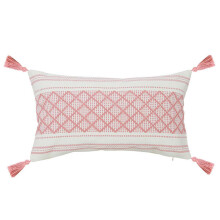 Boho Lumbar Throw Pillow Cover Farmhouse Tassel-300X500CM Pink