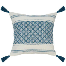 Boho Lumbar Throw Pillow Cover Farmhouse-450mm*450mm Blue
