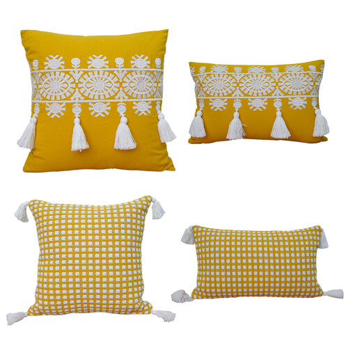 Nordic Style Boho Embroidered-Pineapple grid tassel (45*45cm) 1