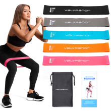 VALYPANOR Resistance Bands Exercise Loop Fitness Bands for Women Men,5 Different Levels Elastic Band for Home Gym Workout Yoga,Fitness,Stretching,Str