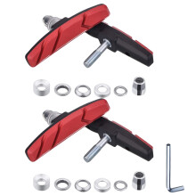 2 Pairs Bike Brake Pads,Bike Brake Blocks with Installation Tool No Noise Long 68mm/2.67in Rubber Durable V-Brake Pads for Mountain Bicycle,Rubber bra