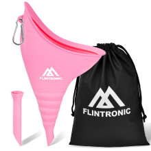 flintronic Female Urination Device Reusable Silicone Female Urinal Women Stand to Pee Device with Catheter and Carabiner for Outdoor Activities Camp