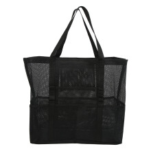 Sammenfoldelig strandtaske - Ventilerende og hurtigttørrende mesh-tote med stor opbevaringskapacitet, rivefast mesh-materiale med flere lommer.