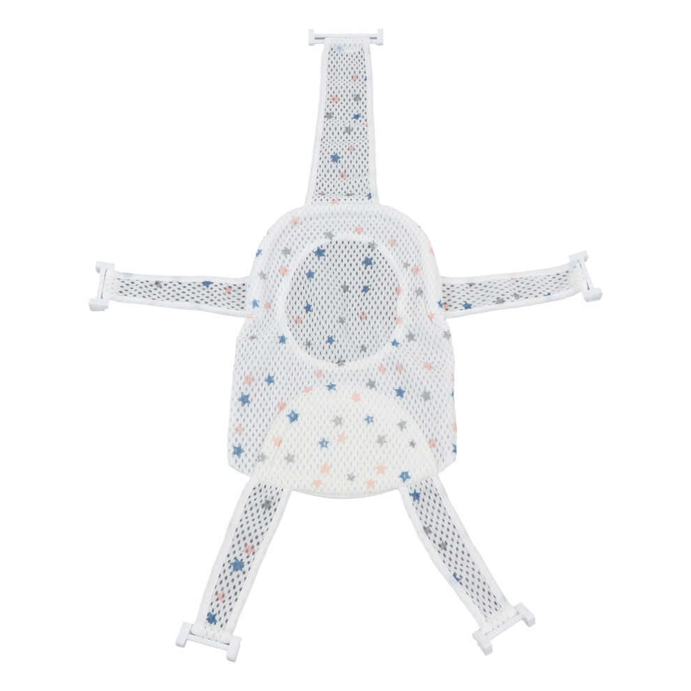 Five-Point Support Baby Bath Net, Ergonomic Design Bath Seat Mat with Portable and Lightweight Build, Breathable Mesh Sling for Newborns 0-18 Months,