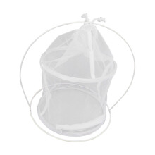 White Circular Iron Frame Butterfly Cage, 21cm Diameter, Lightweight