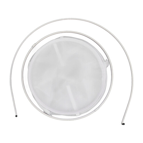 White Circular Iron Frame Butterfly Cage, 21cm Diameter, Lightweight 1