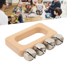 Holzklingel mit Metaljingle für Tanz & Percussion, 11x9cm
