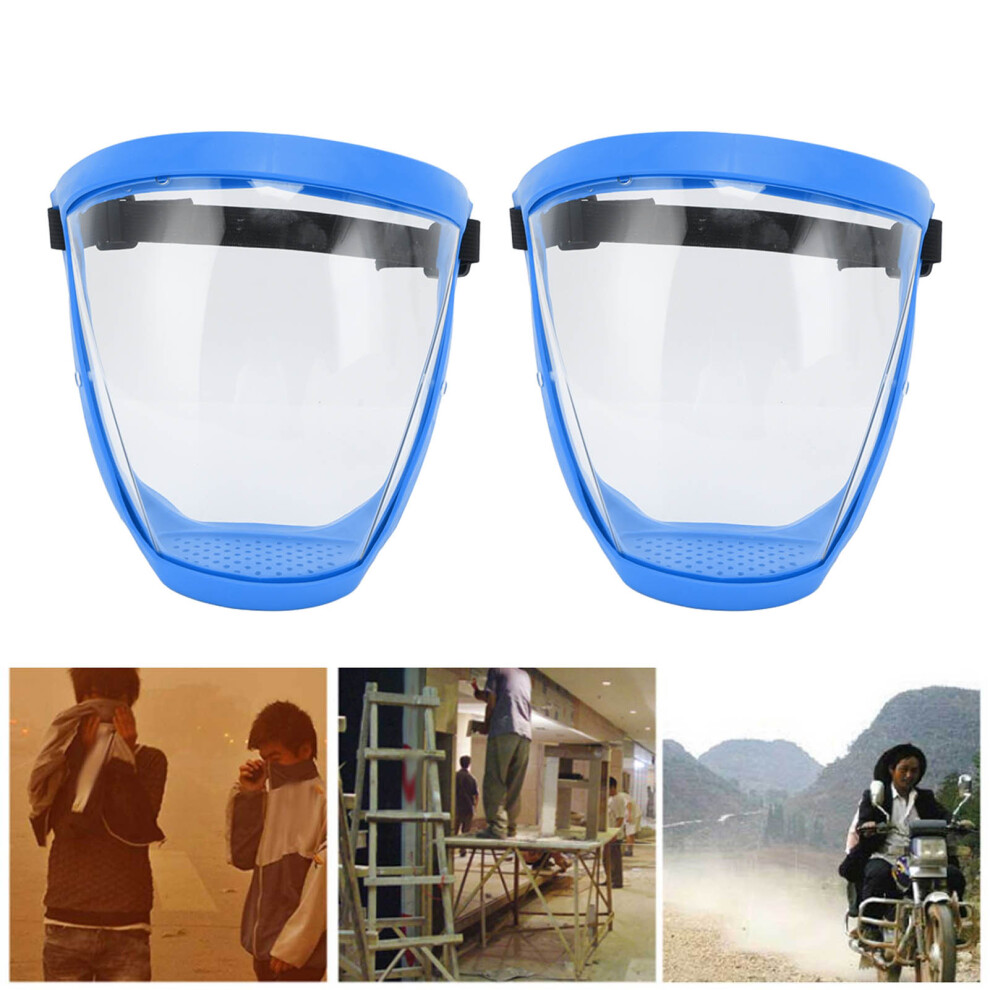 2Pcs Reusable Clear Face Shield With Filter Cotton, Dustproof, Child Blue/White 4611371079197