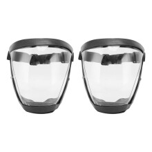 2 Stück Wiederverwendbare transparente Schutzvisiere mit Filterbaumwollpads in Schwarz & Weiß