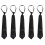 5X Men Solid Black Polyester Zip  Necktie Smooth Zipper Tie 1