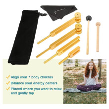 8-Delige Stemvorkset (4096C, MI528, 128C, OM136.1), Body-Stemvorken voor Chakra-Set, Geluid