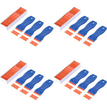 12 Pezzi di Raschietti In Plastica per Lame di Rasoio e 400 Pezzi di Lame di Rasoio In Plastica A Doppio Bordo da 1,5 Pollici per Strumento di Vinile