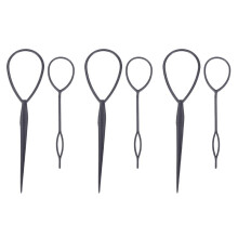 6 Stücke Topsy Tail Haar Dreher Styler Frisurenhilfe Hair Twister Schlinge Schlaufe Schwarz