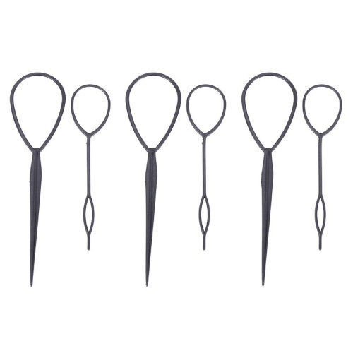 6 X Plastica Flaxen Capelli Dispositivo Nero
