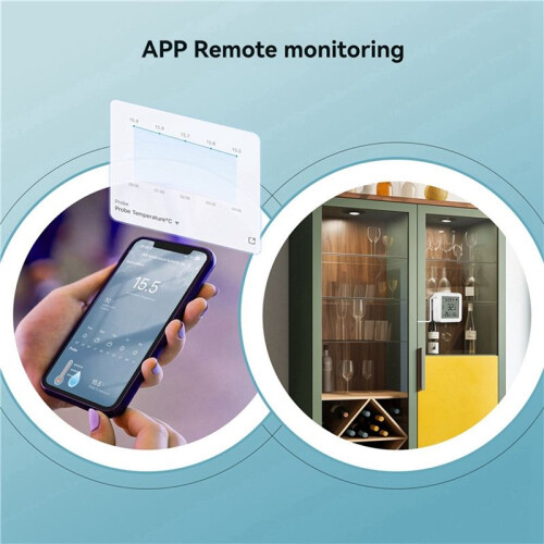 2X Tuya  Home WiFi Temperature & Humidity Sensor with 1M External Probe App Remote Viewing 2