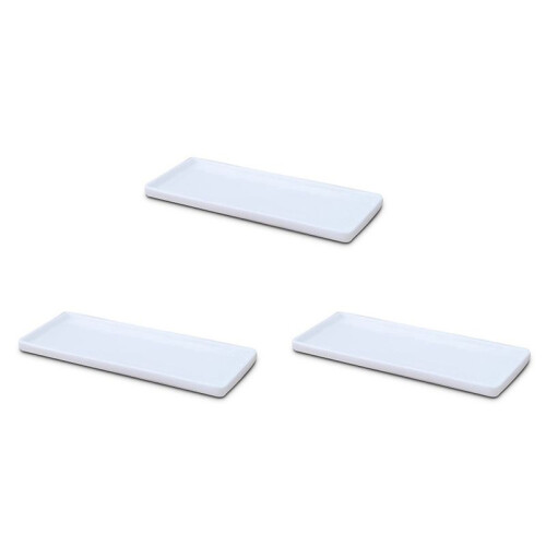 3X Rectangular Ceramic Tray Plate White Porcelain Rectangular Plate Mouthwash Cup Tray Bathroom Living Storage Tray 1