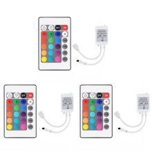 3X 24 Keys Remote Control+DC12V LED Controller RGB Control Box IR Light Strip Controller for 5050 2835 RGB Light Strip