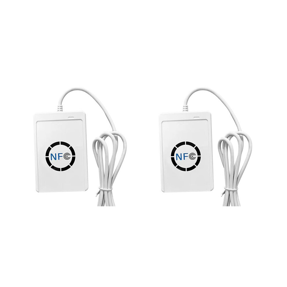 2X Acr122u Rfid Ic Card Reader Duplicator Contactless Writer Copier Writable Clone 13.56Mhz Id Ic Card Copier White 4711042929230