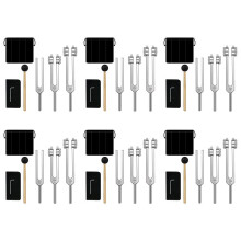 18x Zestaw Kamertonów-128 Hz, 256 Hz, 512 Hz, Kamertony Idealne do Leczenia, Czakry, Terapii Dźwiękiem, Utrzymywania Ciała, Umysłu i Ducha