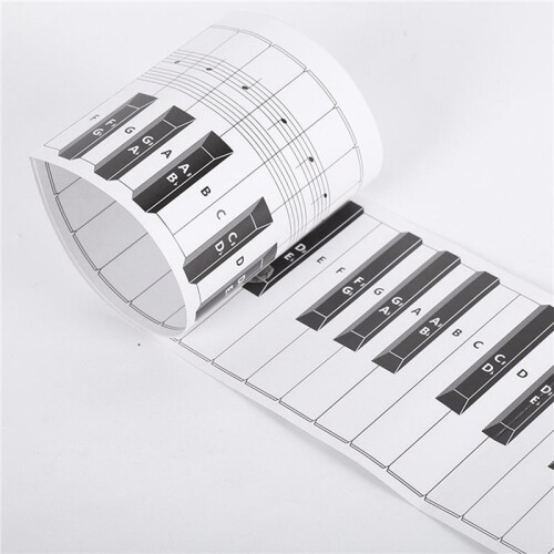 2X 88 Key Practice Keyboard Piano & Note Chart for Behind the Piano Keys,Guide Teaching Aid Note Chart 2