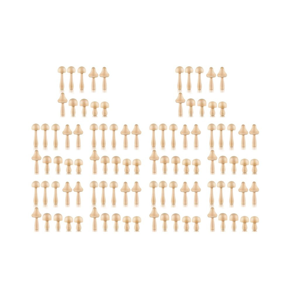Typecat 100 Pieces Sizes Unfinished Wooden Mushroom Unpainted Wooden Mushroom For Arts And Crafts Projects Decoration