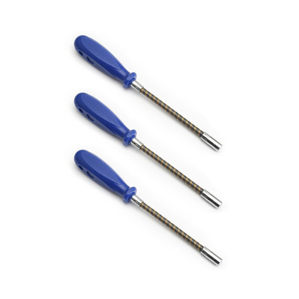 Typecat 3Pcs 7Mm Flexible Hex Screwdriver 90 Degree Bendable Nutdriver Hex Socket Hose Clamp Screw Driver Hand Tools