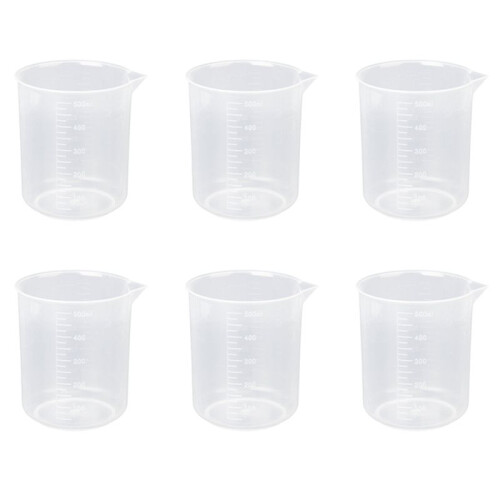 6X 500 Ml Maatbeker Transparant