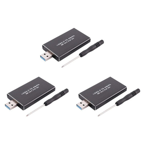 3X MSATA un USB USB 3.0 un MSATA SSD Enclosure USB3.0 un MSATA Case Hard Disk Adapter M2 SSD External HDD Box HDD Case