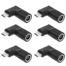 6X 65W PD Female Input to USB Type C Male Power Charging Adapter for Phones,Tablets, Laptops(Black 7406 B)