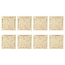 8X Natuurlijke Houtapplicaties Vierkante Bloemsnijwerk Stickers Decoratieve Houten Lijstwerk voor Kastdeur Meubeldecoratie Ambacht 10x10cm