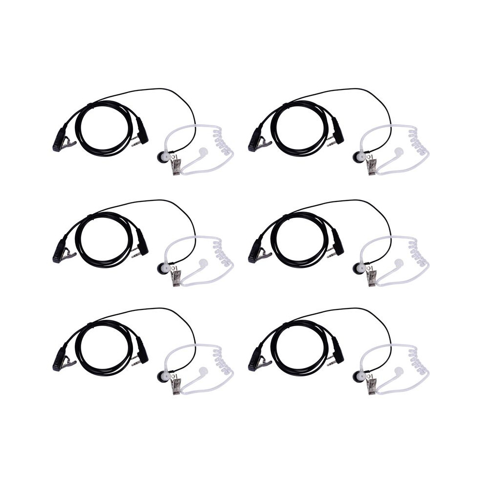 6X 2 Pin Covert Acoustic Air Tube Mic Microphone Earphone Earbud Headset Earpiece Headphone For 6032125443039