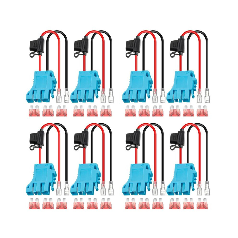 8Pack 12 Awg Wire Harness Connector Replacement For Peg-Perego 12Volt Sla Battery Ride Vehicle Riding Toys With Fuse 4713276326830