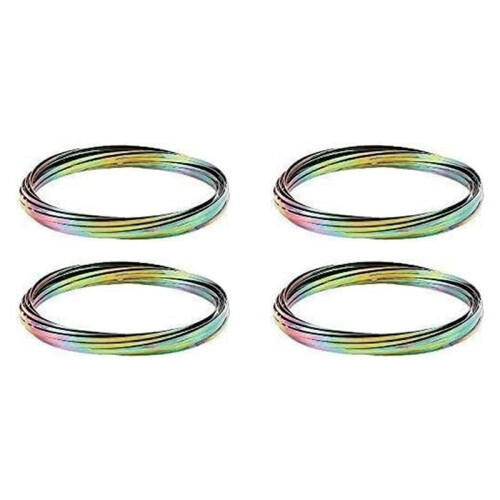 4st Flow Ring Magic Armband Leksak Metall Fäst Flow Ringar Magic Hand Toy(Rainbow)