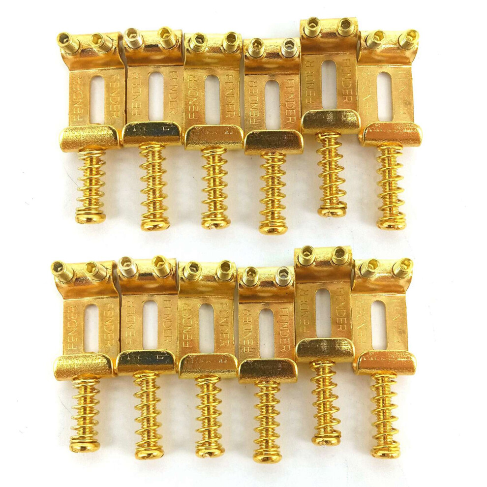 12 Roller Bridge Pull String Code Electric Guitar Saddle for Stratocaster Telecaster Electric Guitar Accessories Gold