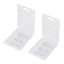200 Packs Wax Melt Clamshells Molds Square, 6 Cavity Clear Plastic Tray for Candle-Making & Soap