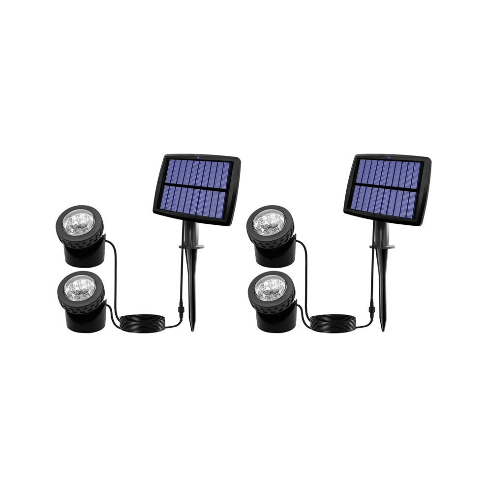 2X Solar Pond Spotlights, Led Solar Underwater Lights With Dual Waterproof Submarine Landscape Spotlight Lighting C 4712931233001