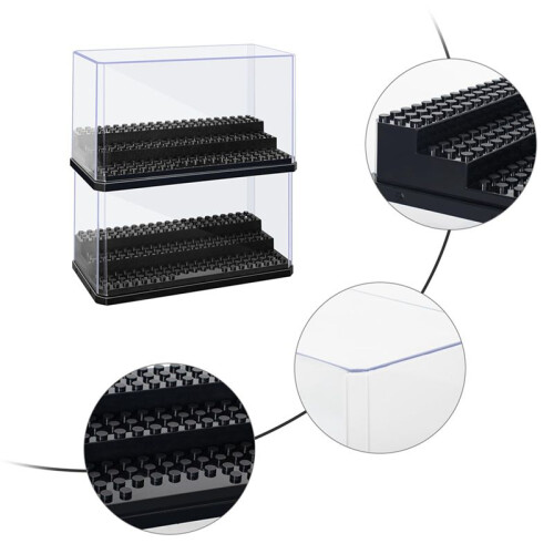 6X  Figure Display Box, Stackable Dustproof Building Block Display Box for Action Figure Toys 2
