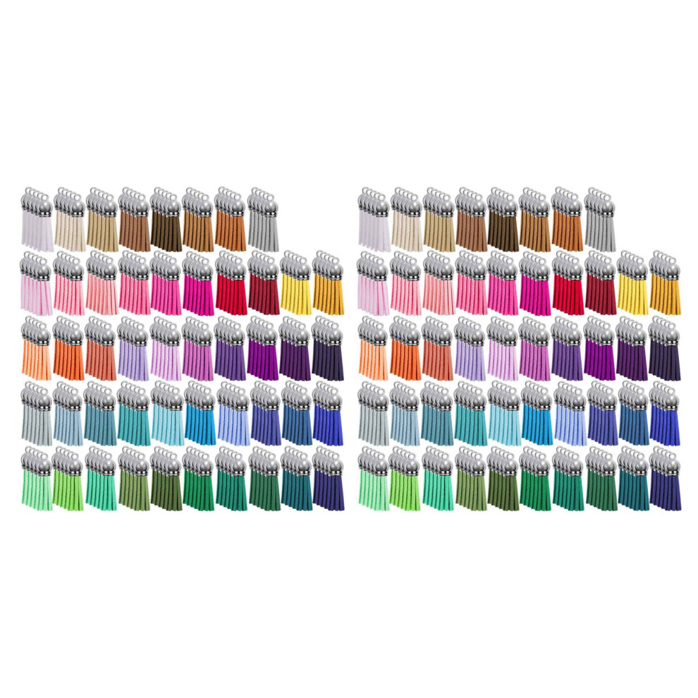 500Pcs Keychain Tassels Bulk Colored Leather Tassel Pendants For Diy Keychain And 4712708577789