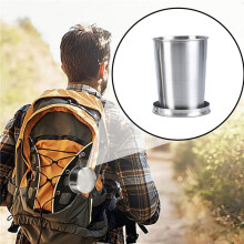 2X Portable Outdoor Travel Folding Foldable Cup Telescopic Mug Portable Stainless Steel Foldable Water Cup 250ML